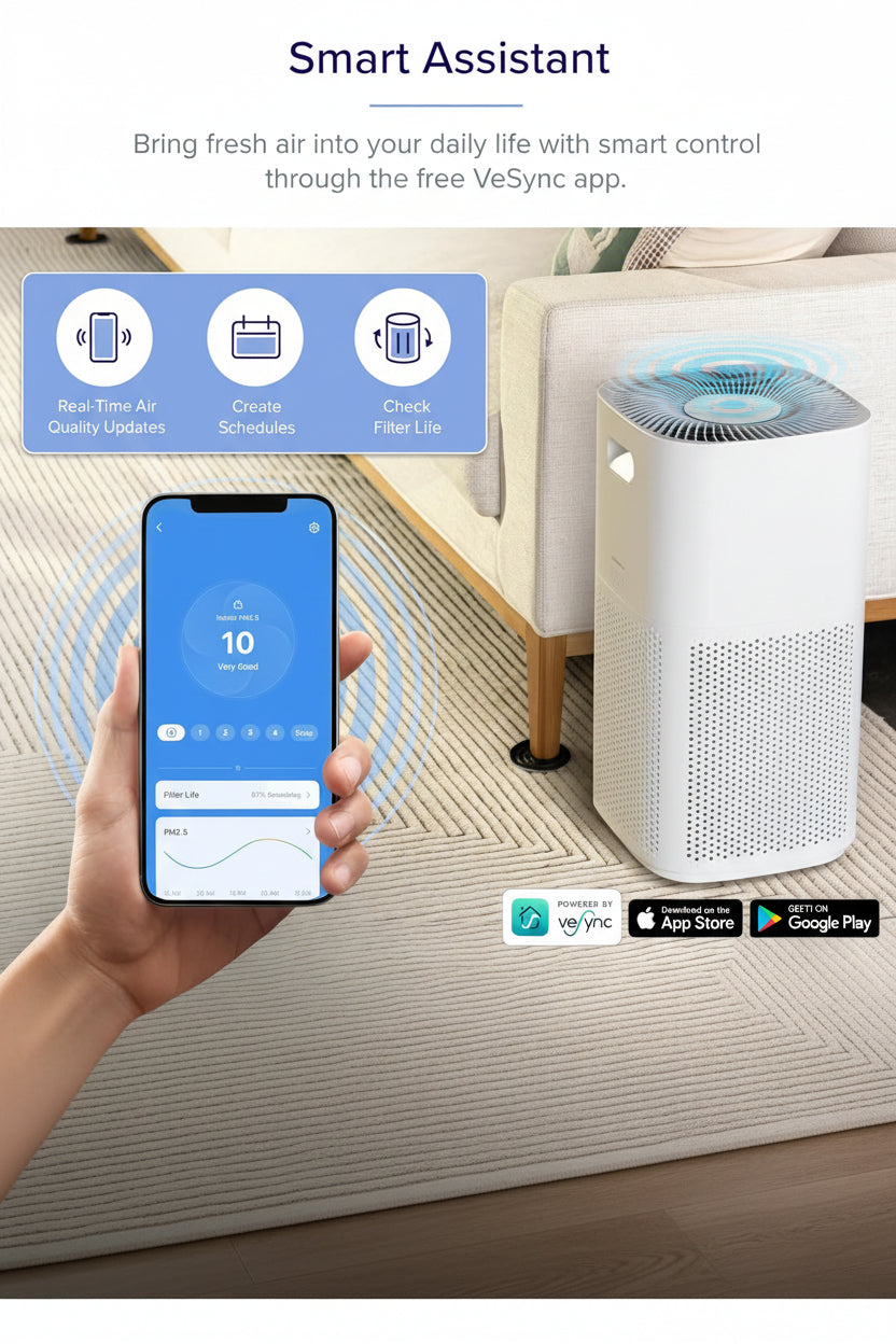 Smart HEPA Air Purifier for Large Rooms