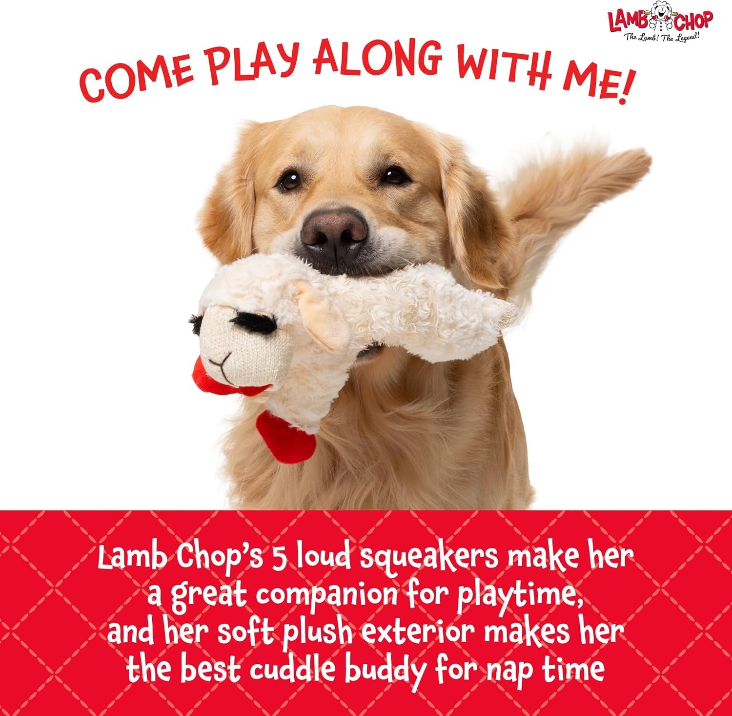 Soft Squeaky Lamb Dog Toy