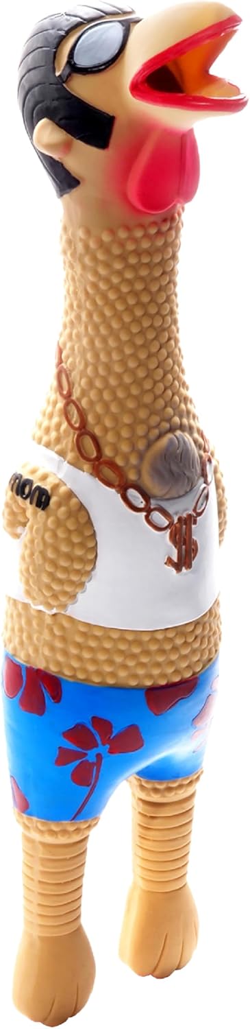 Squawkers Earl Latex Squeaky Chicken Dog Toy