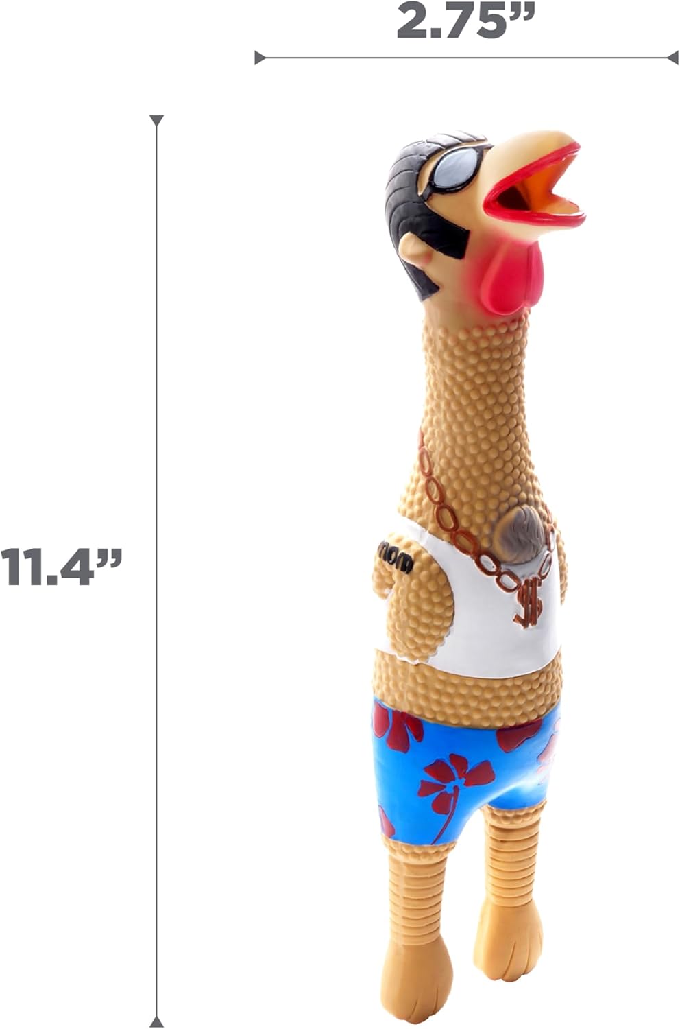 Squawkers Earl Latex Squeaky Chicken Dog Toy