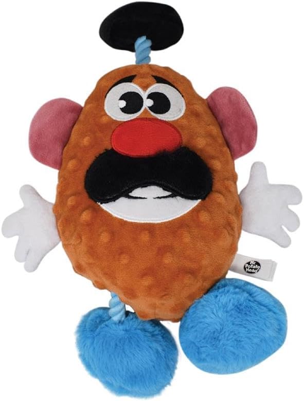 Squeak & Crinkle Plush Dog Toy with Rope