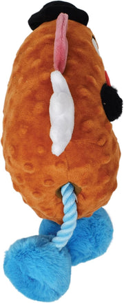 Squeak & Crinkle Plush Dog Toy with Rope
