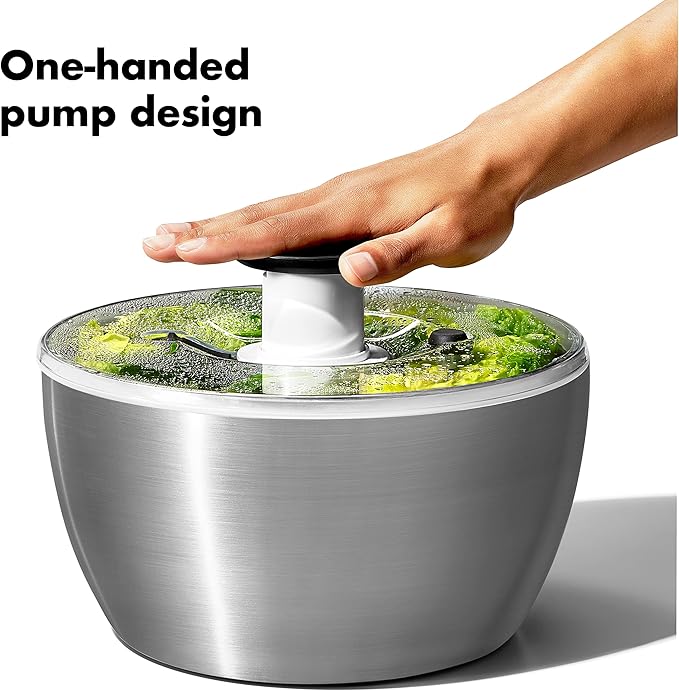 Stainless Steel Salad Spinner Bowl