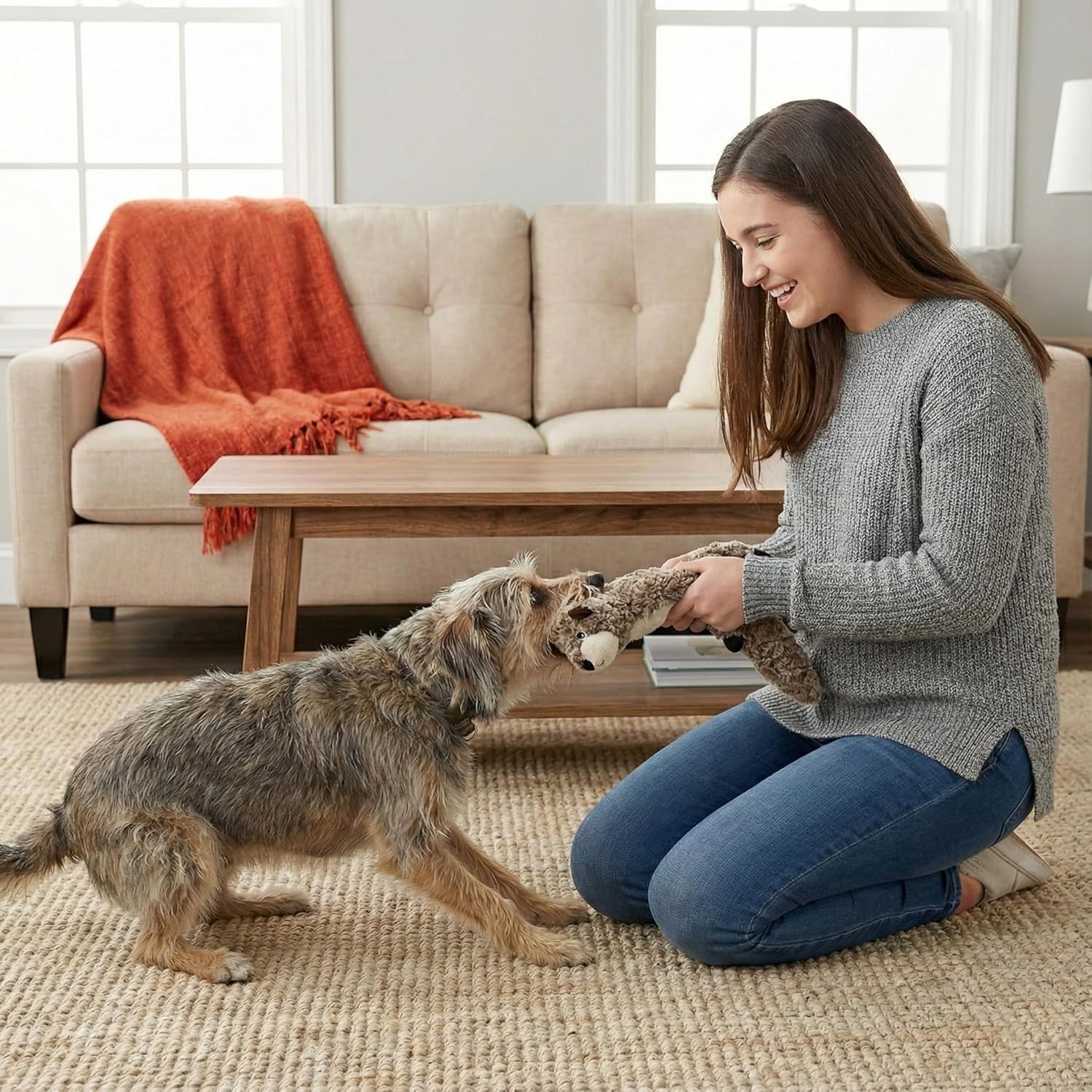 Stuffing Free Squirrel Dog Toy