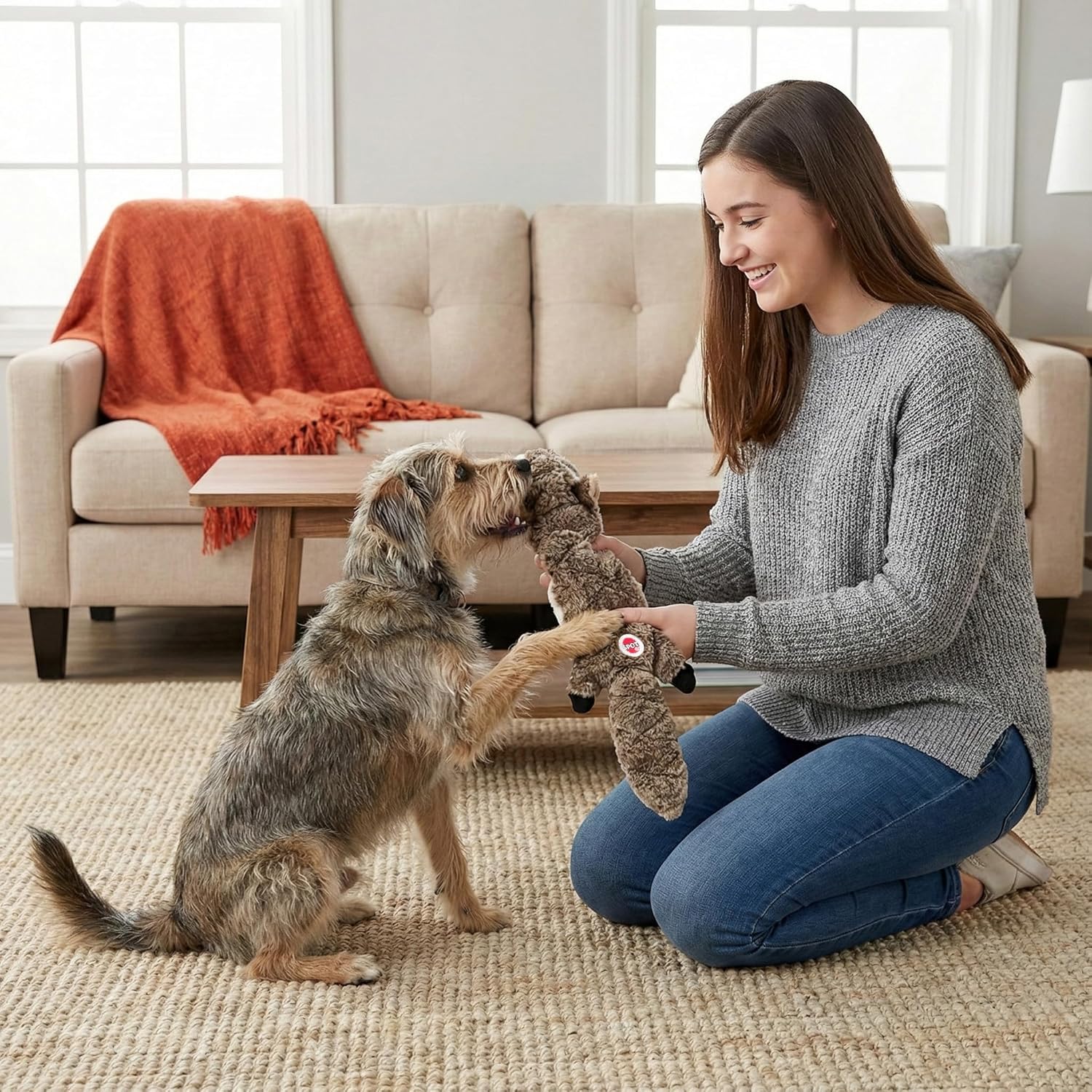 Stuffing Free Squirrel Dog Toy