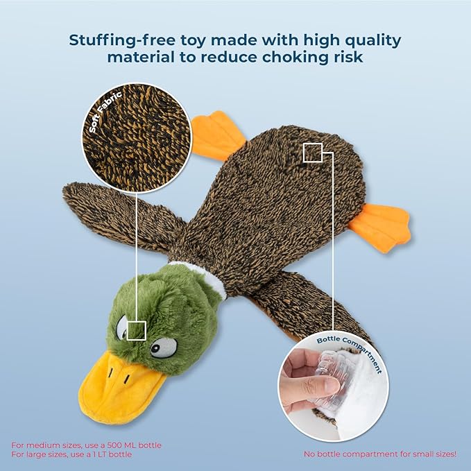 Stuffless Duck Dog Play Toy