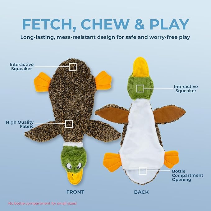 Stuffless Duck Dog Play Toy