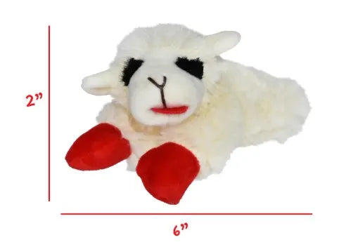 Soft Plush Lamb Squeaky Dog Toy (6 Inch, Cream)