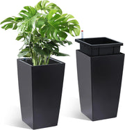 Tall Black Planter Set