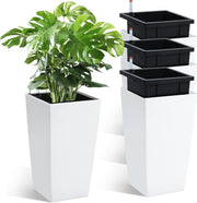 Tall White Planter Set