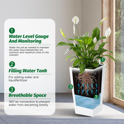 Tall White Planter Set