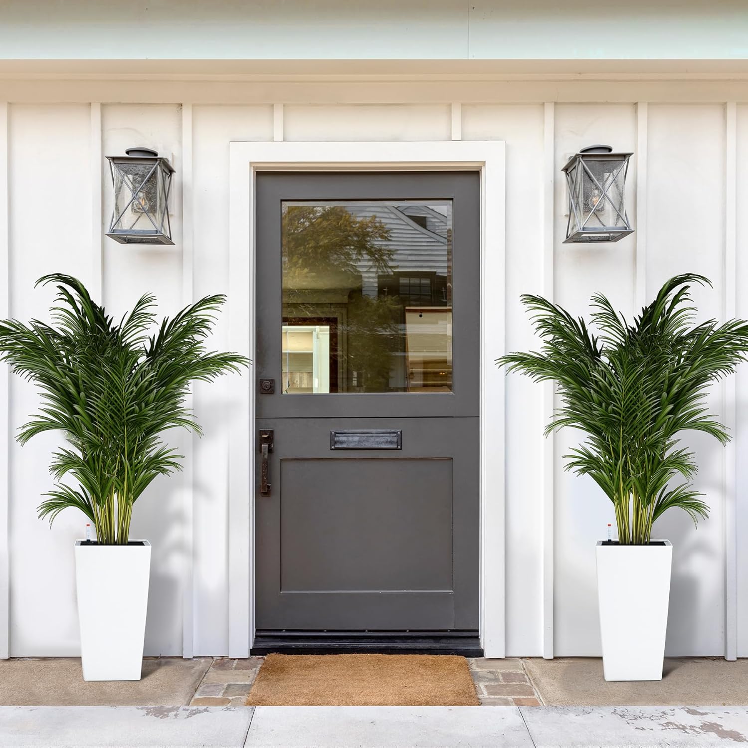 Tall White Planter Set