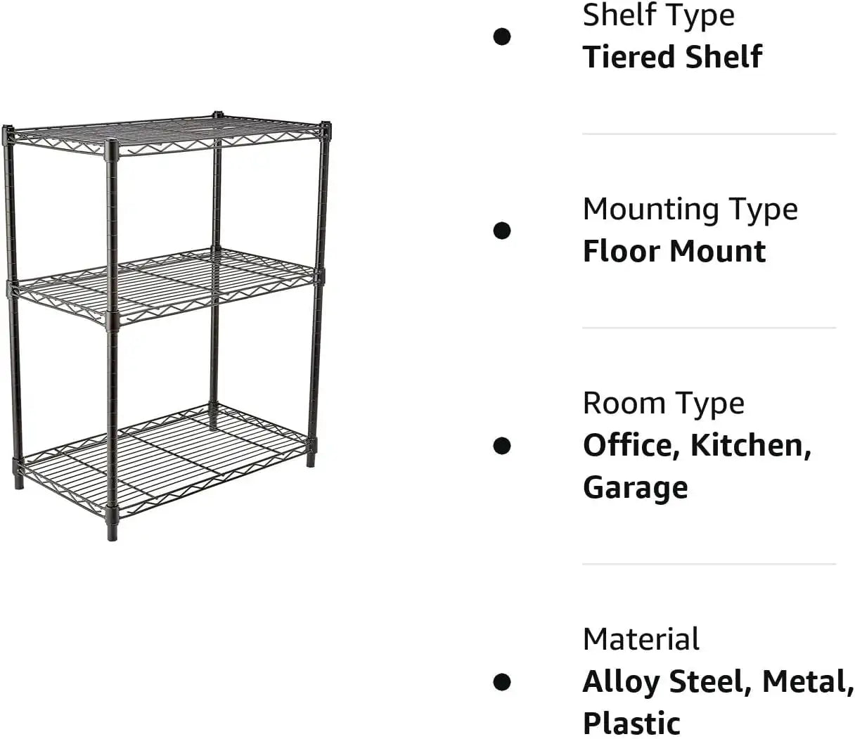 3-Tier Steel Storage Rack