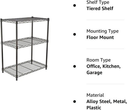 3-Tier Steel Storage Rack