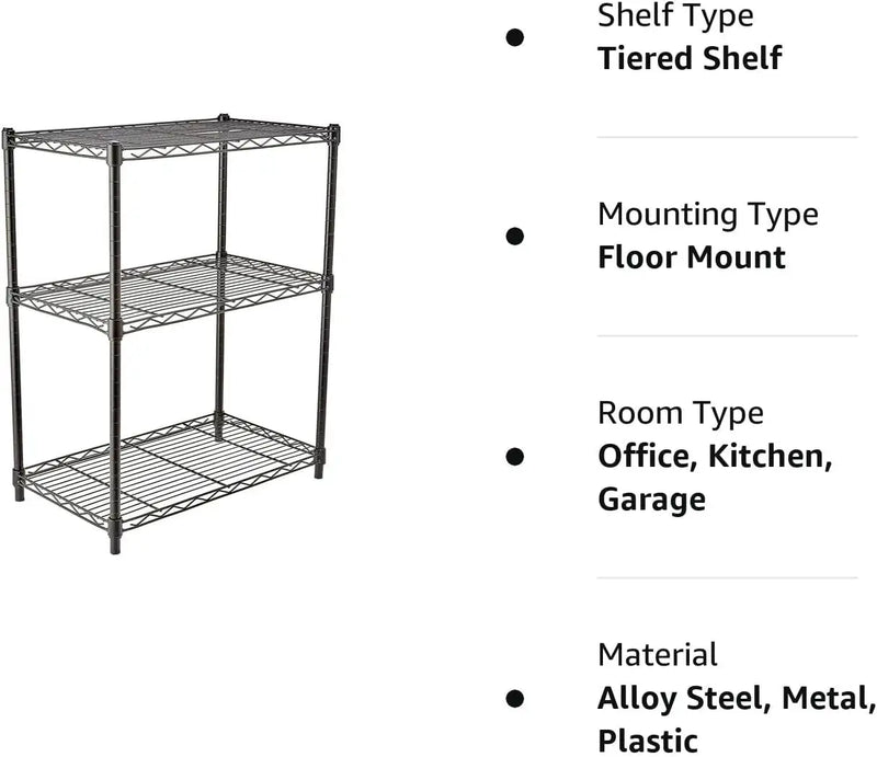 3-Tier Steel Storage Rack