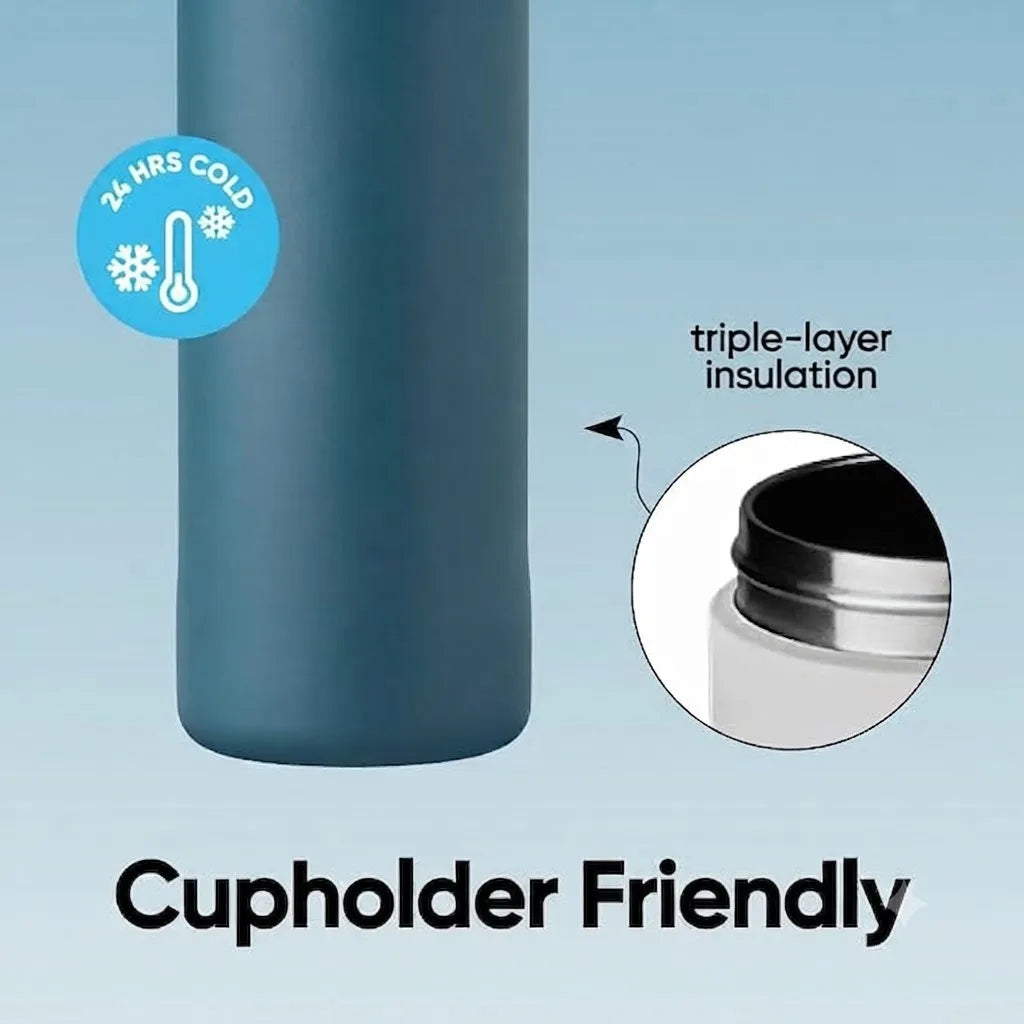 Insulated Straw Sports Water Bottle