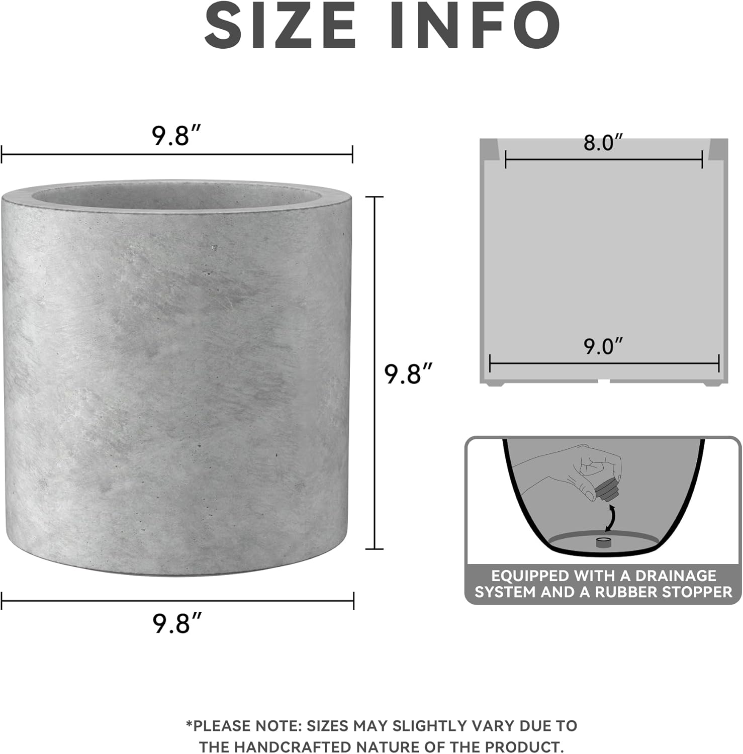 Weathered Cylinder Planter
