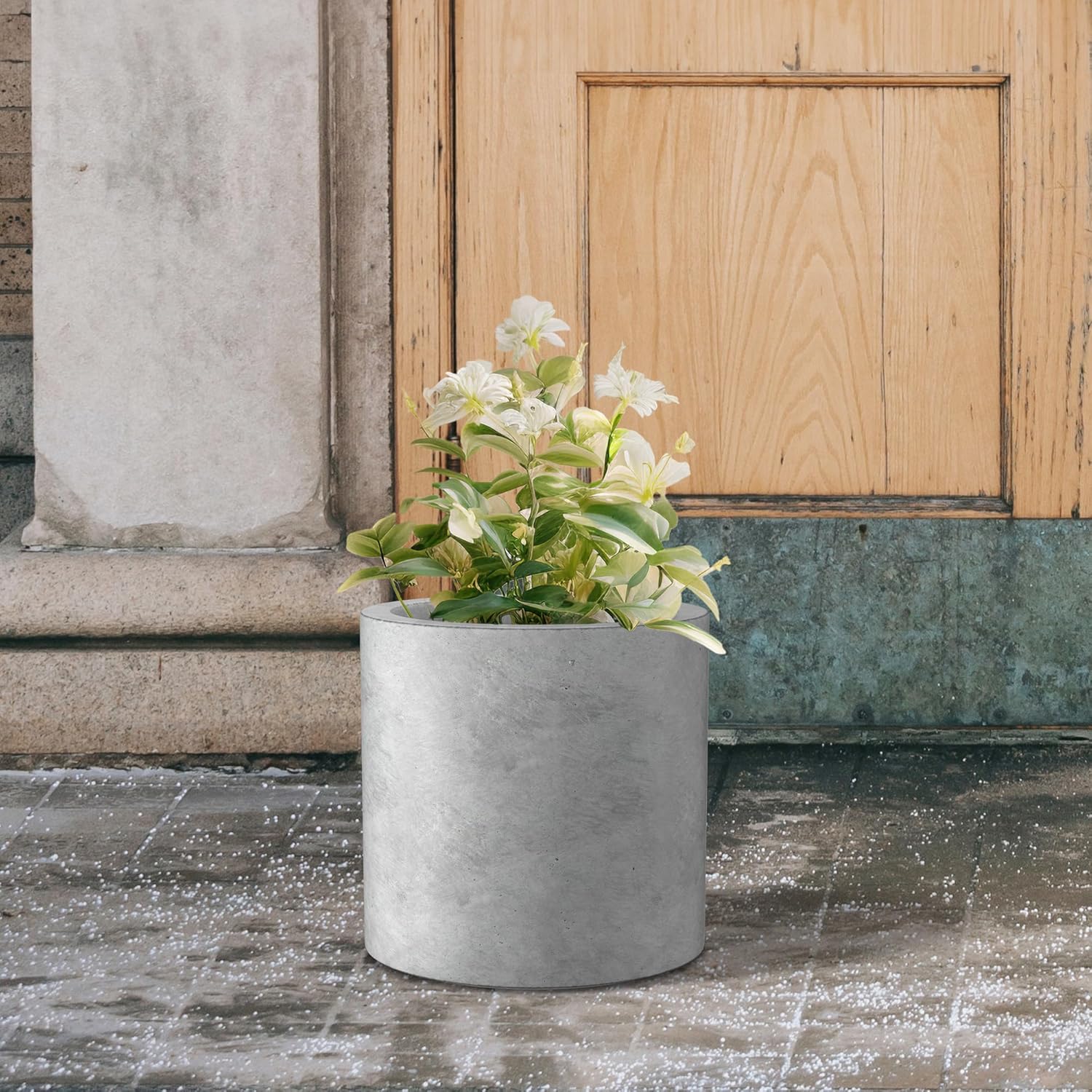 Weathered Cylinder Planter