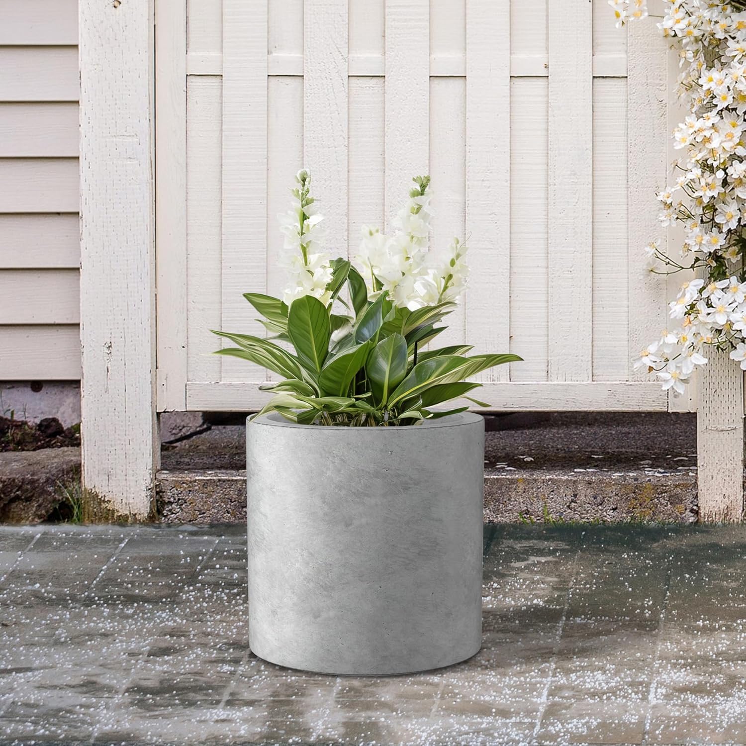 Weathered Cylinder Planter