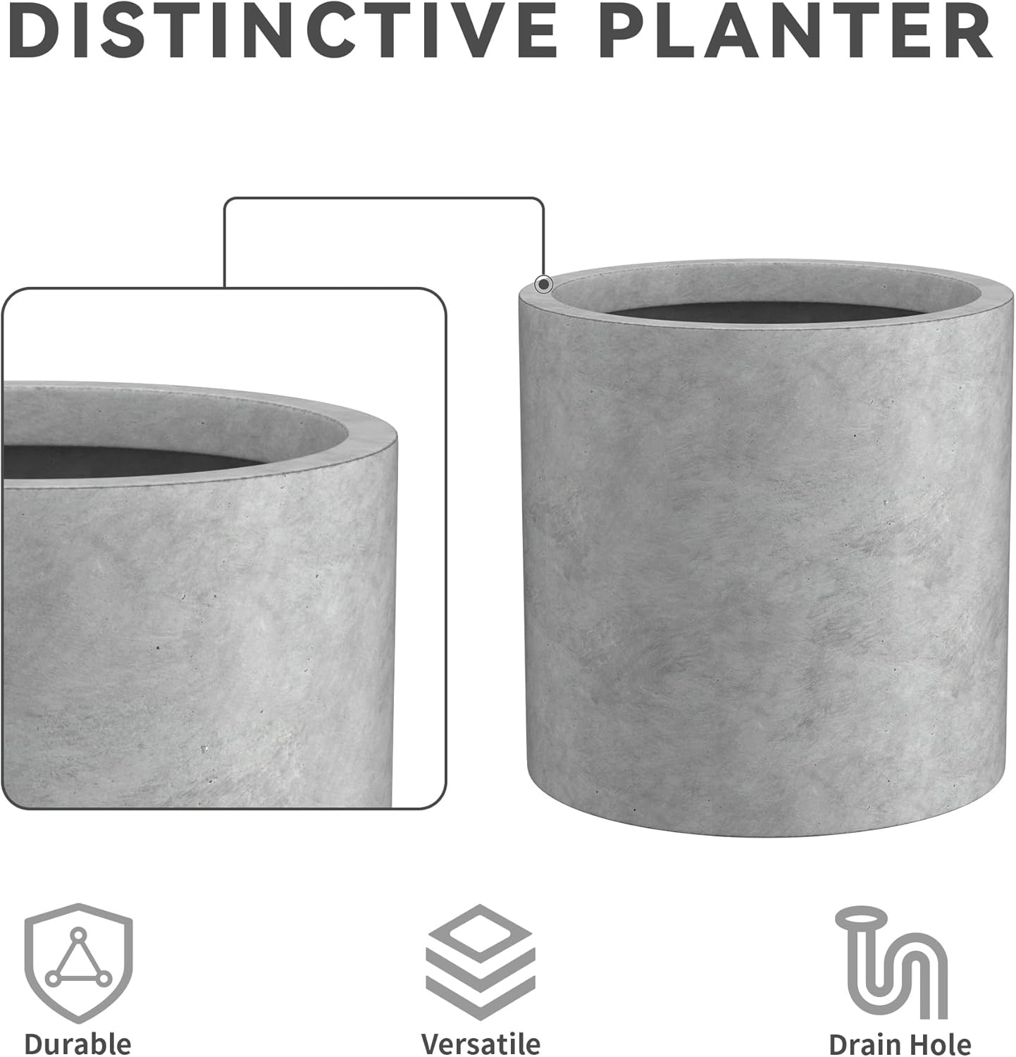 Weathered Cylinder Planter