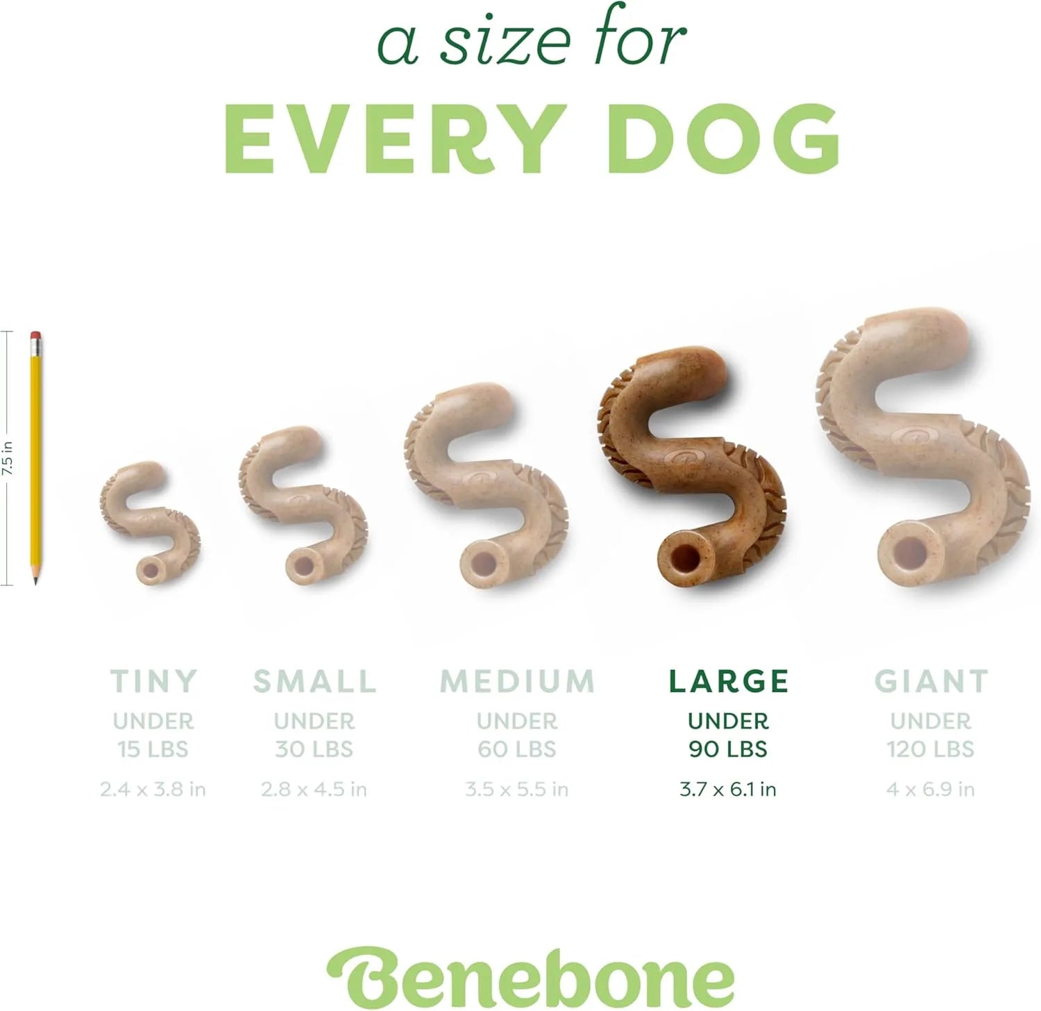 Durable Tripe Flavor Dog Chew Bone for Aggressive Chewers (Large)