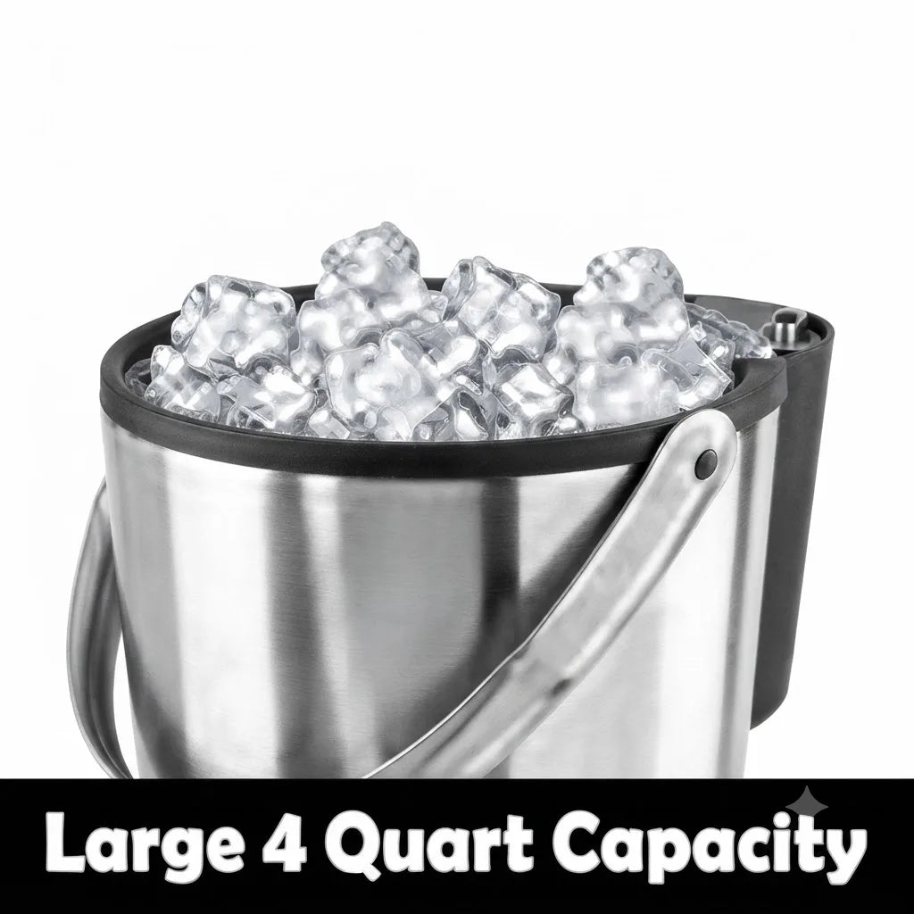 4-Quart Insulated Ice Bucket with Scoop
