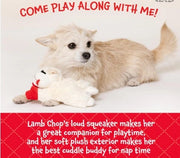 Soft Plush Lamb Squeaky Dog Toy (6 Inch, Cream)