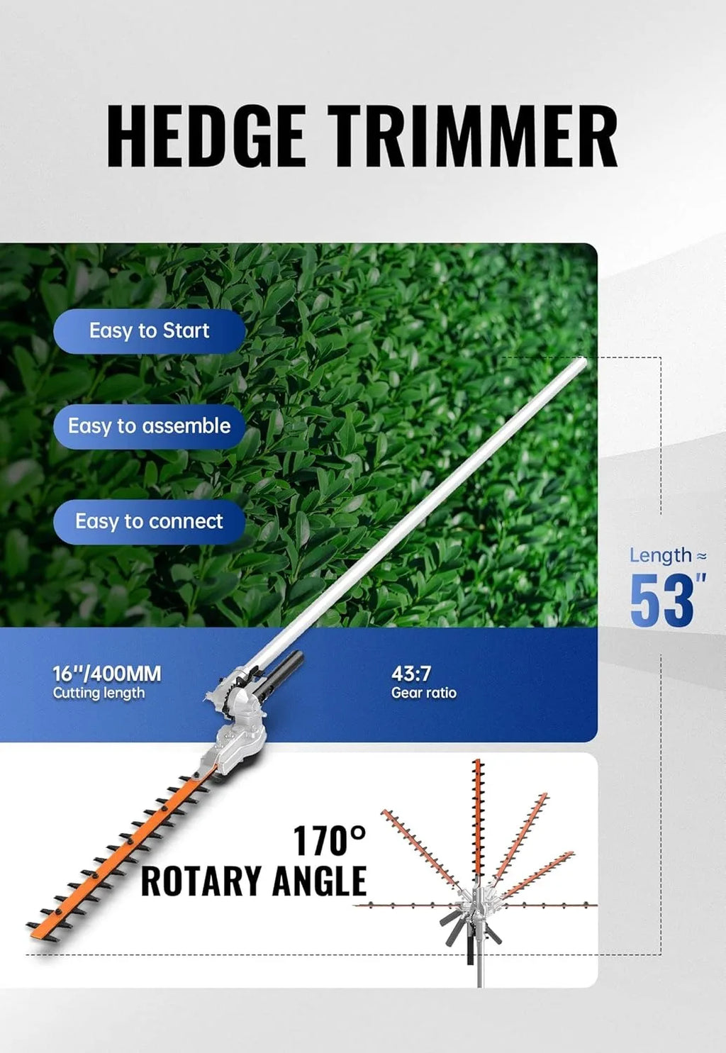 Articulating Hedge Trimmer Attachment