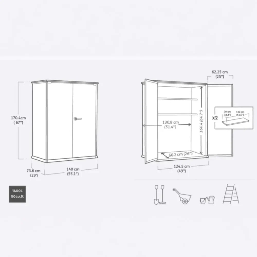 Tall Resin Outdoor Storage Shed