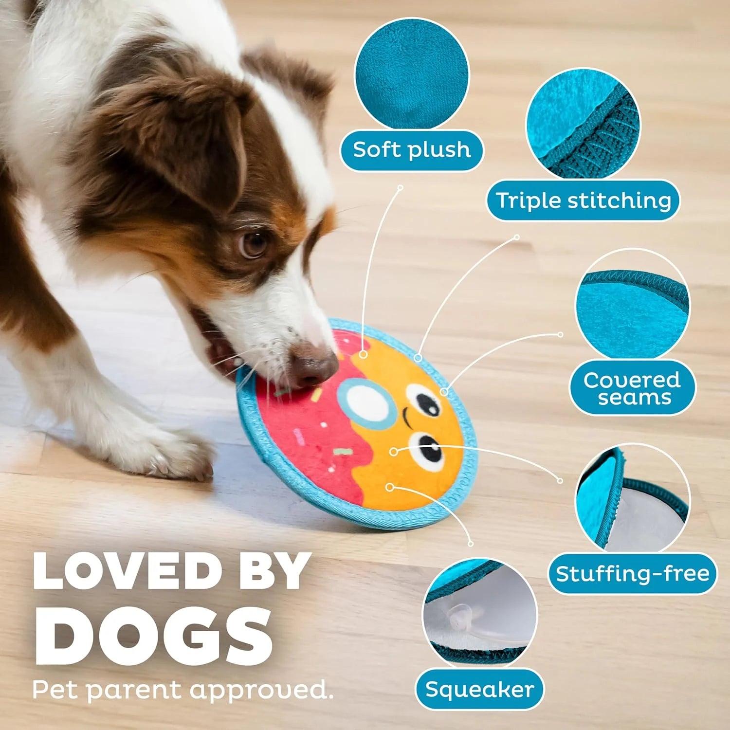 Durable Squeaky Donut Dog Toy