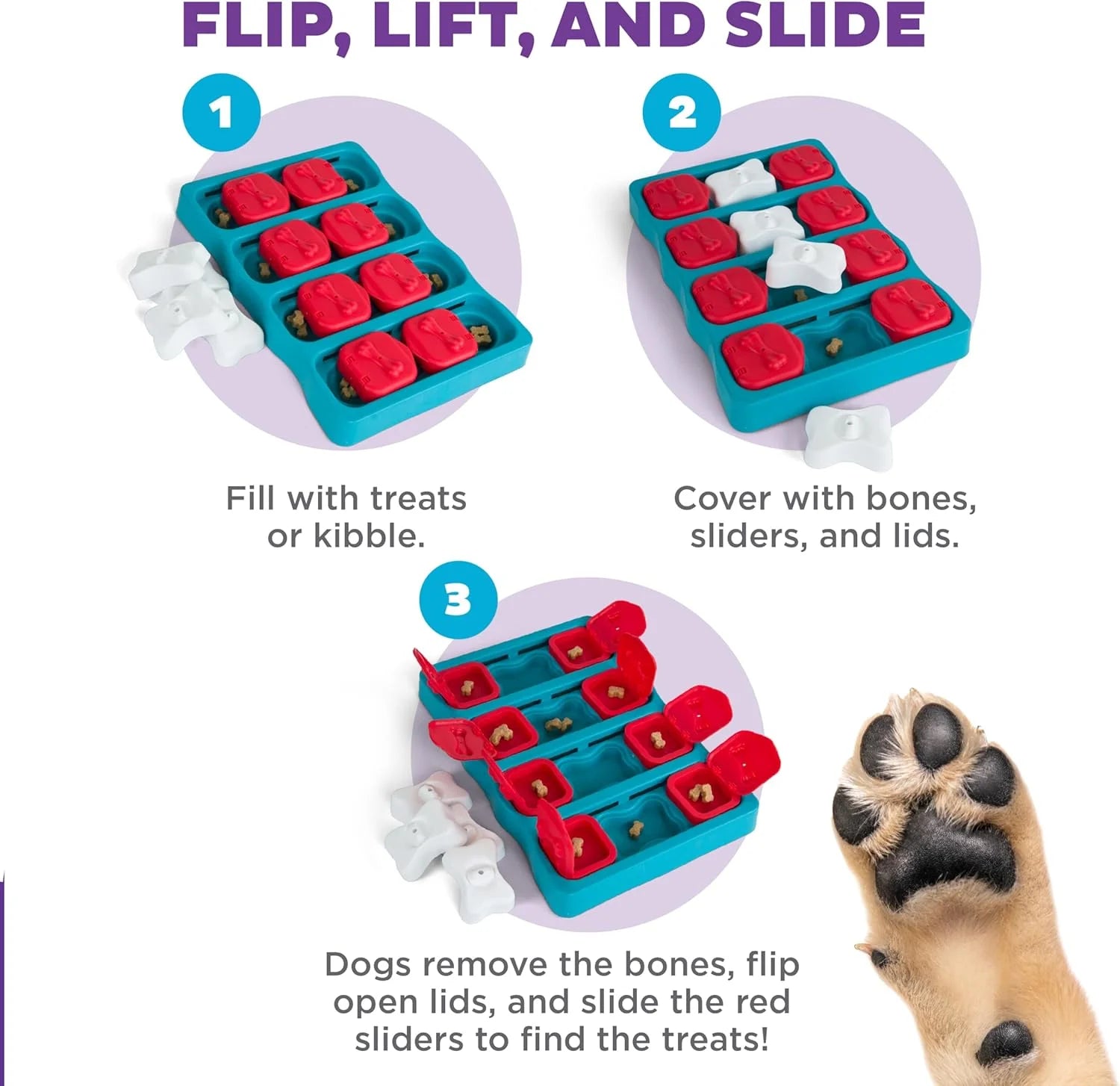 Interactive Dog Treat Puzzle Toy