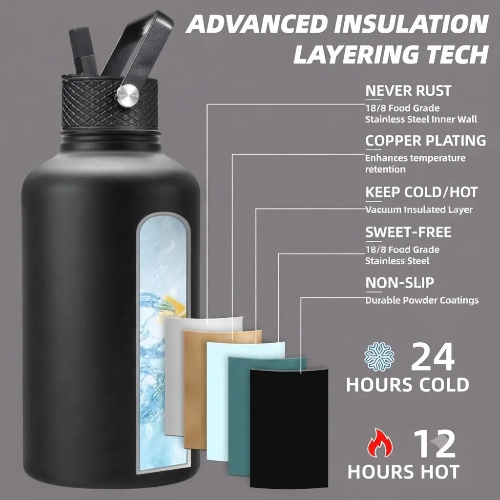 64oz Insulated Stainless Steel Water Jug